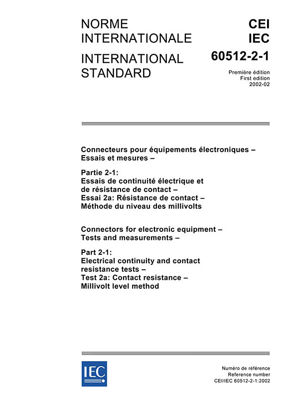 Cover IEC 60512-2-1:2002